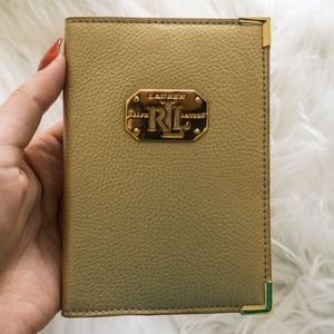 Gold Leather Ralph Lauren Wallet Holder